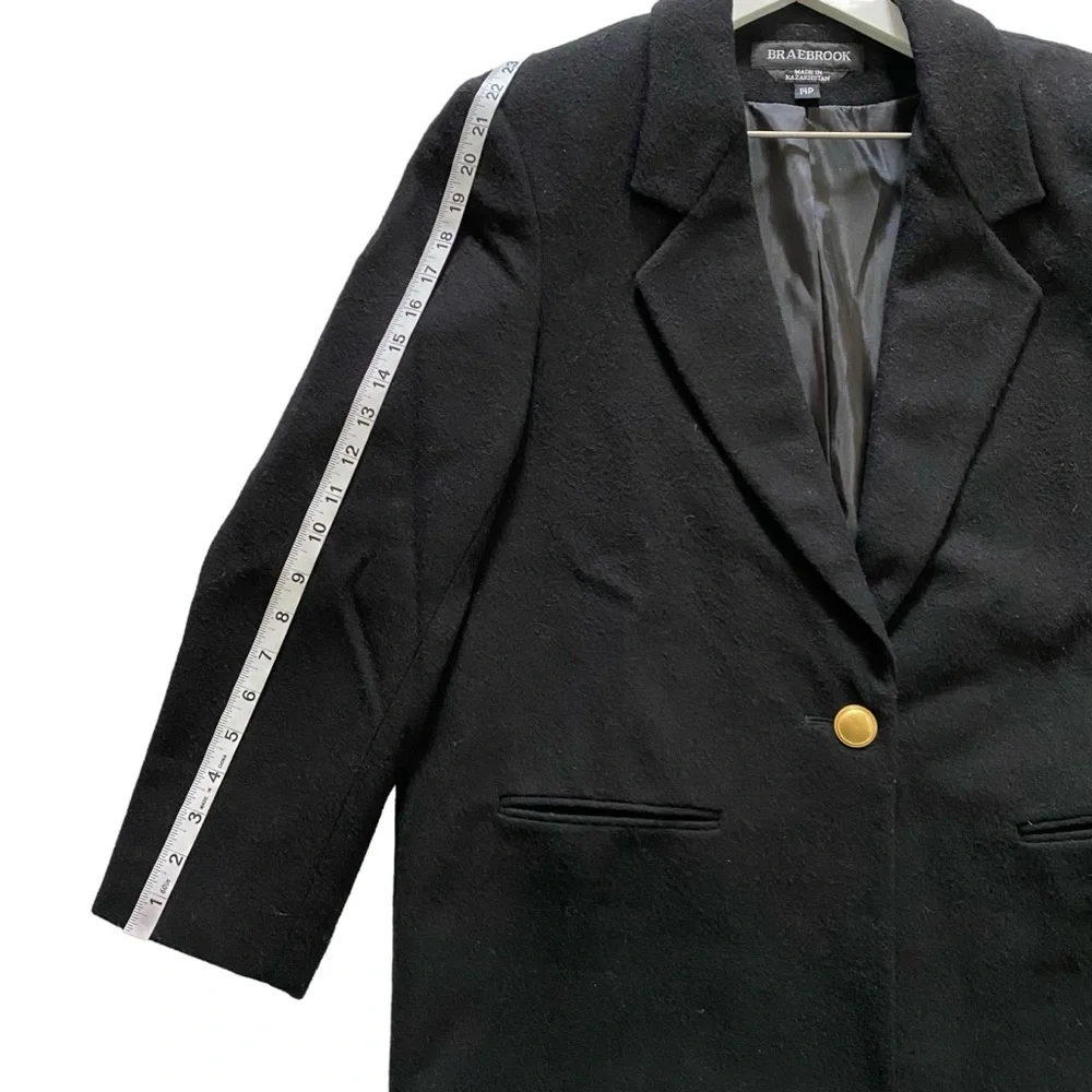 Vintage Braebrook 100% Wool Blazer Black Women’s Size 14P